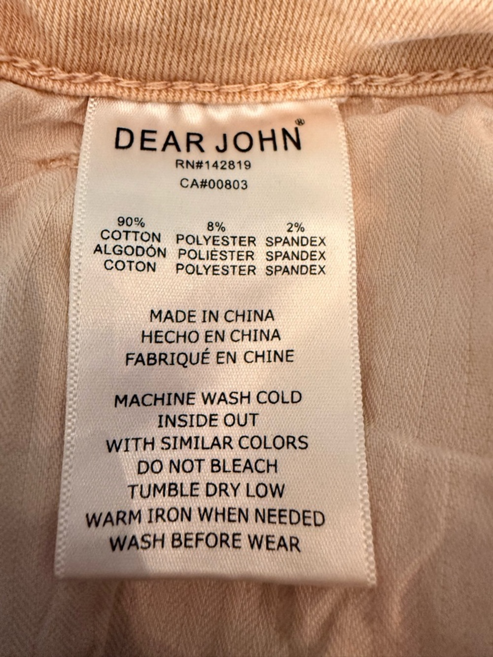 Dear John | Blair Straight CROPPED Jeans with Frayed Hem in Golden Cream | Sz 29 - Picture 7 of 10